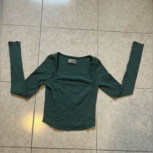 URBAN OUTFITTERS Emerald Green Cropped Ribbed Corset Top- Size XS